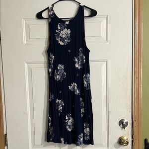 Old Navy Navy Blue Floral Midi Dress
